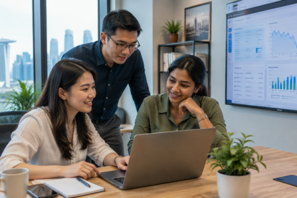 Singapore Marketing Team Reviewing AI Content Quality
