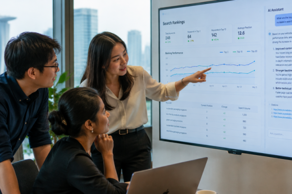 Singapore B2B Team Reviewing AI Search Visibility