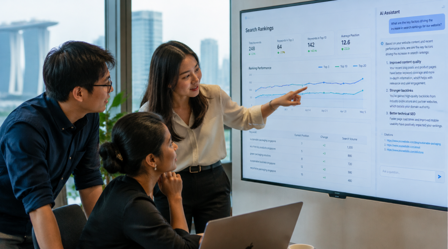 Singapore B2B Team Reviewing AI Search Visibility